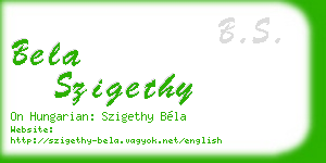 bela szigethy business card